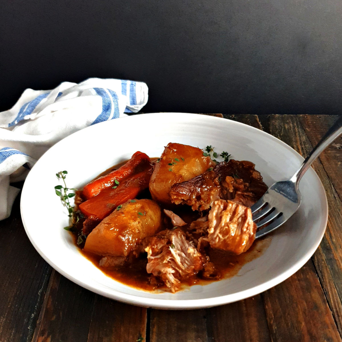Oven Braised Pork with Root Vegetables