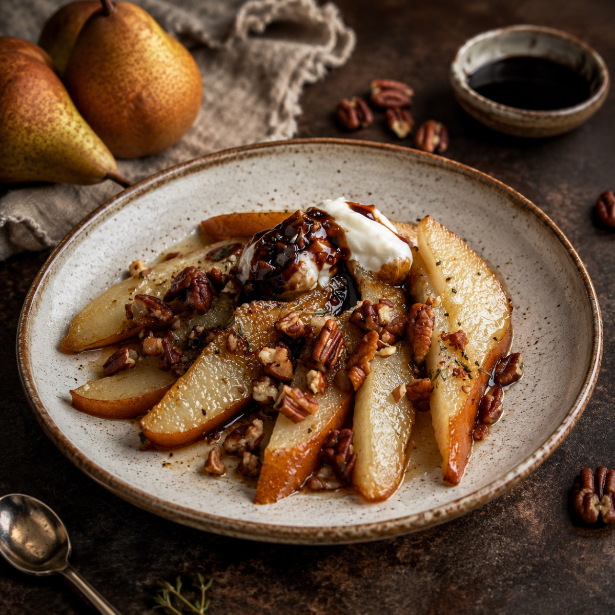 Bosc Pears with Balsamic Reduction