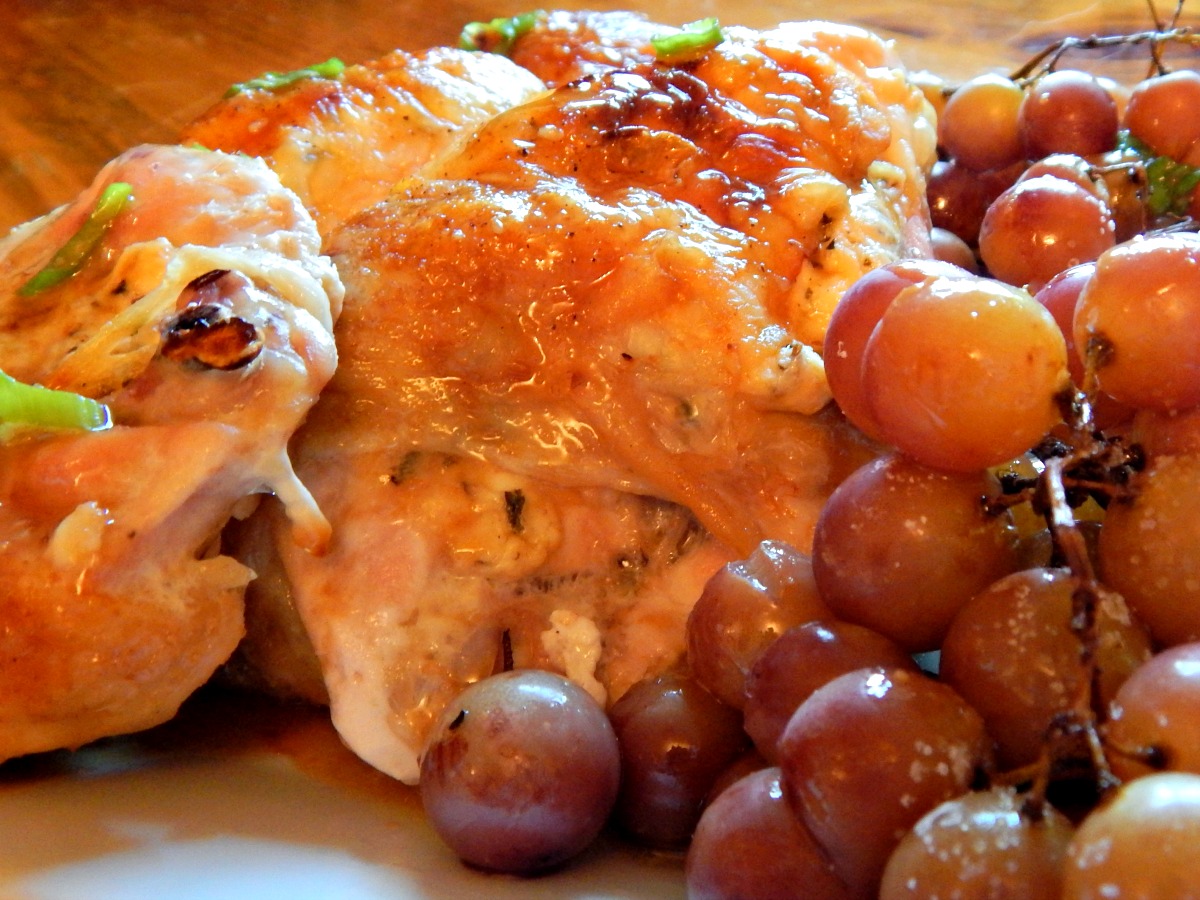 Feta & Herb Stuffed Chicken Breast with Roasted Red Grapes