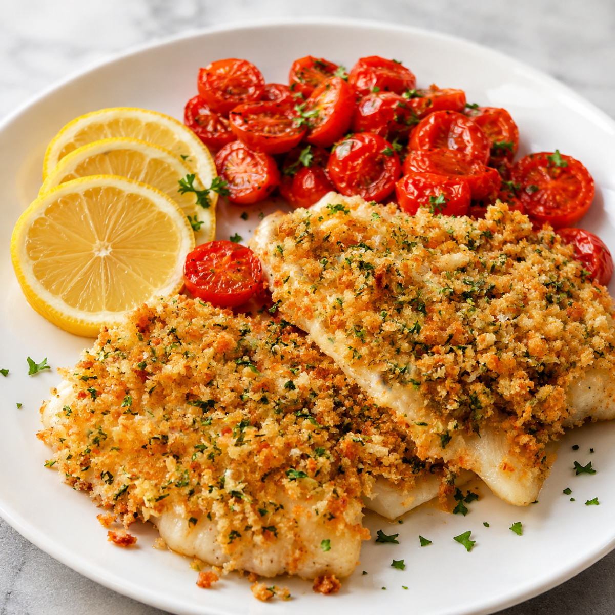 Herbed Breadcrumb Crusted Tilapia