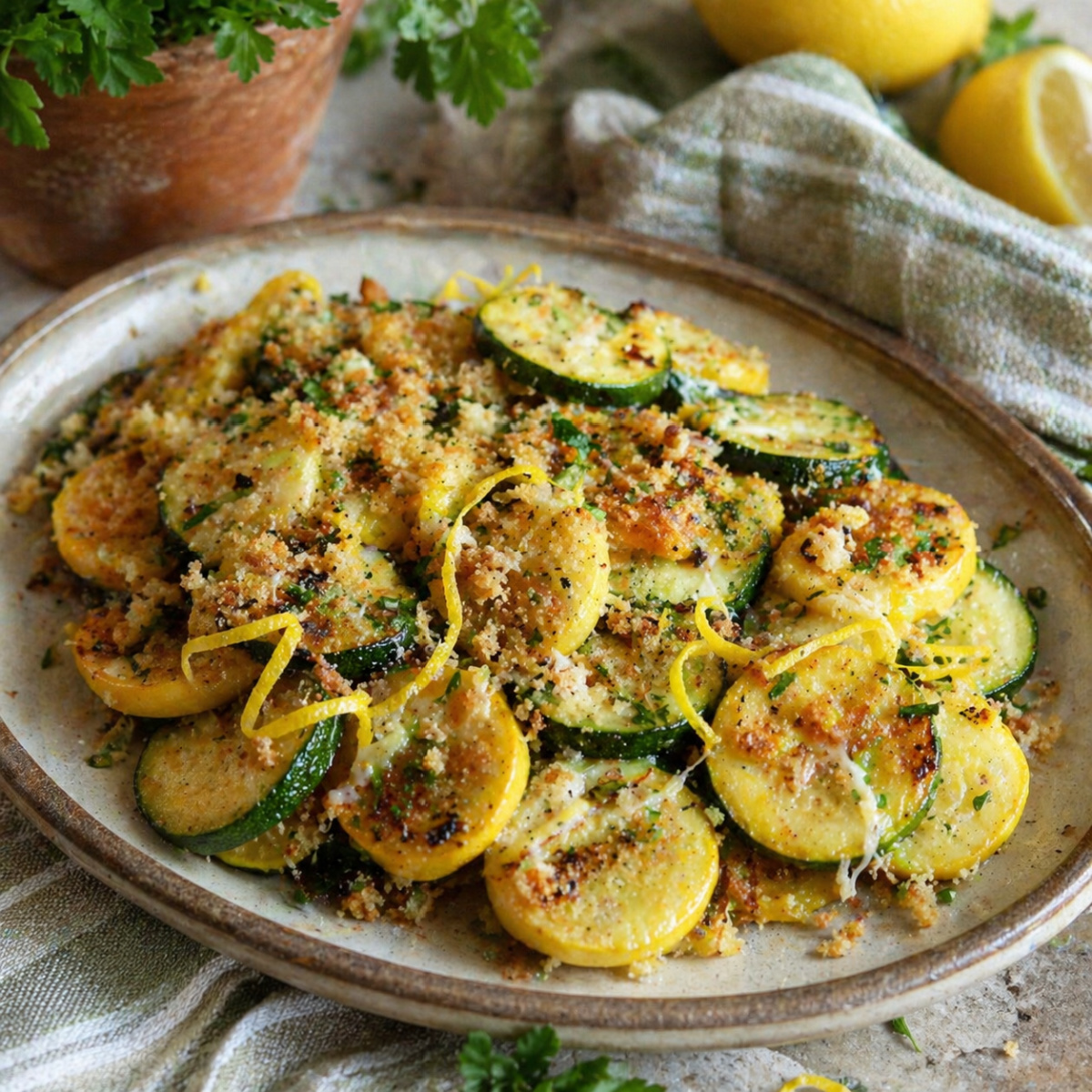 Summer Squashes with Herbed Yogurt Sauce