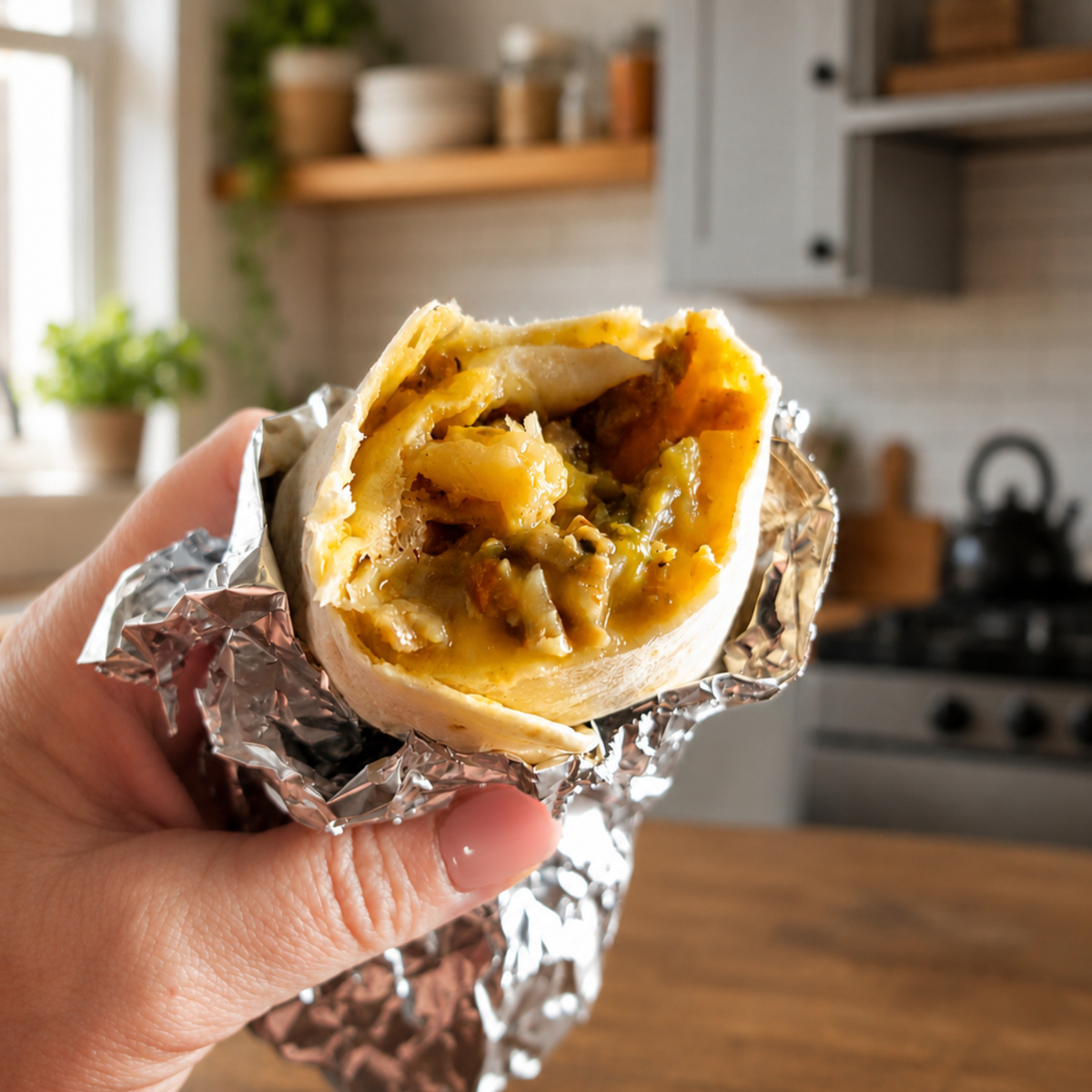 Green Chili Breakfast Burritos
