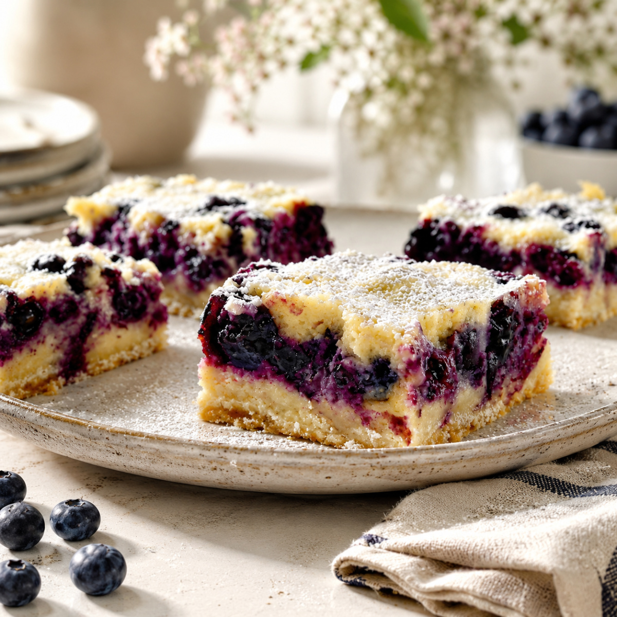 Blueberry Custard Pie Bars