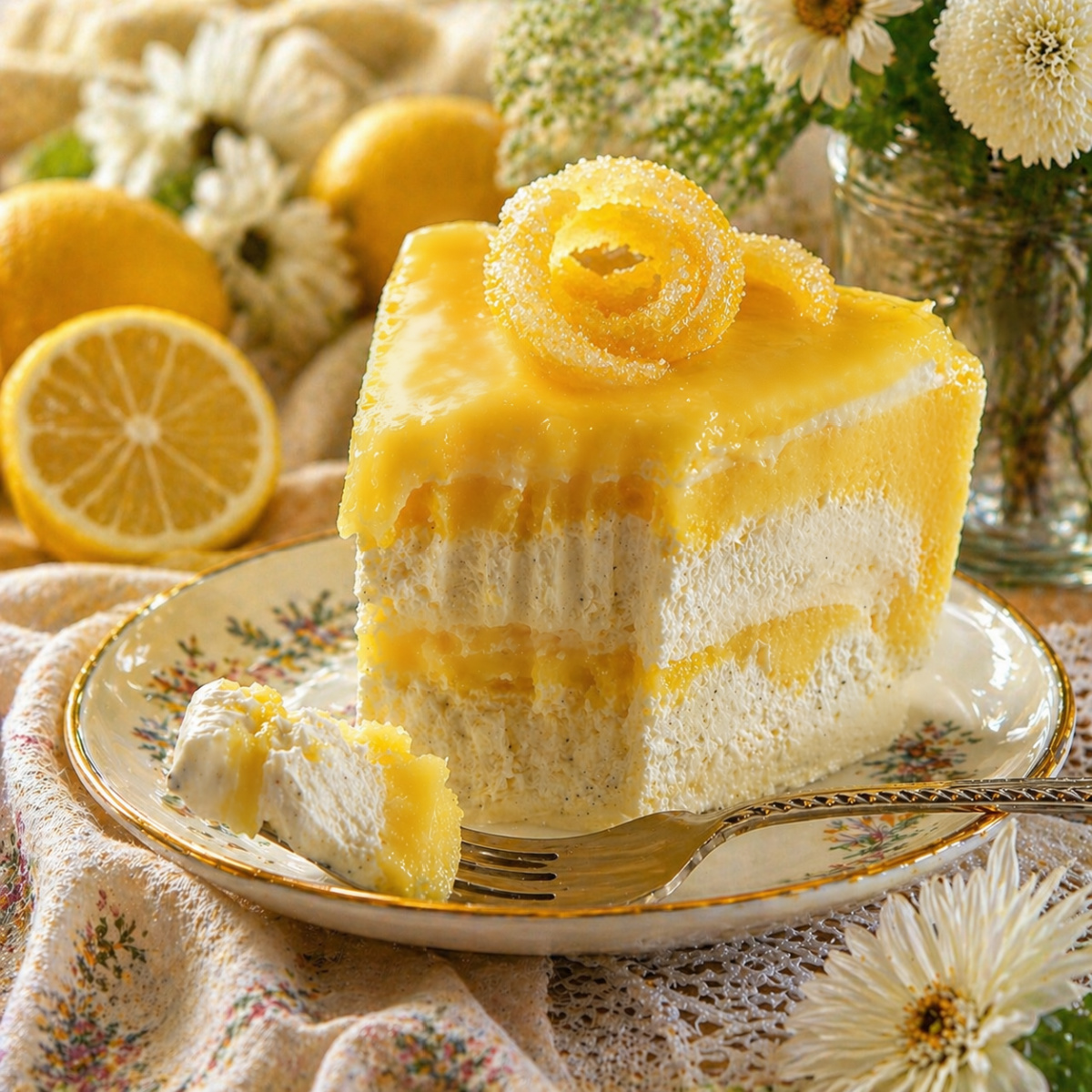 Frozen Lemon Meringue Cake