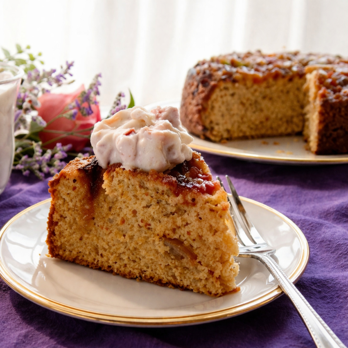 Rhubarb Pistachio Cake