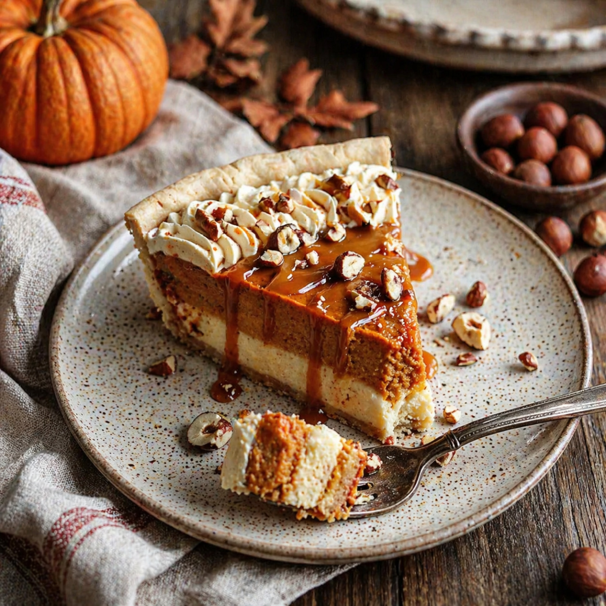 Two Layer Dulce de Leche Pumpkin Pie