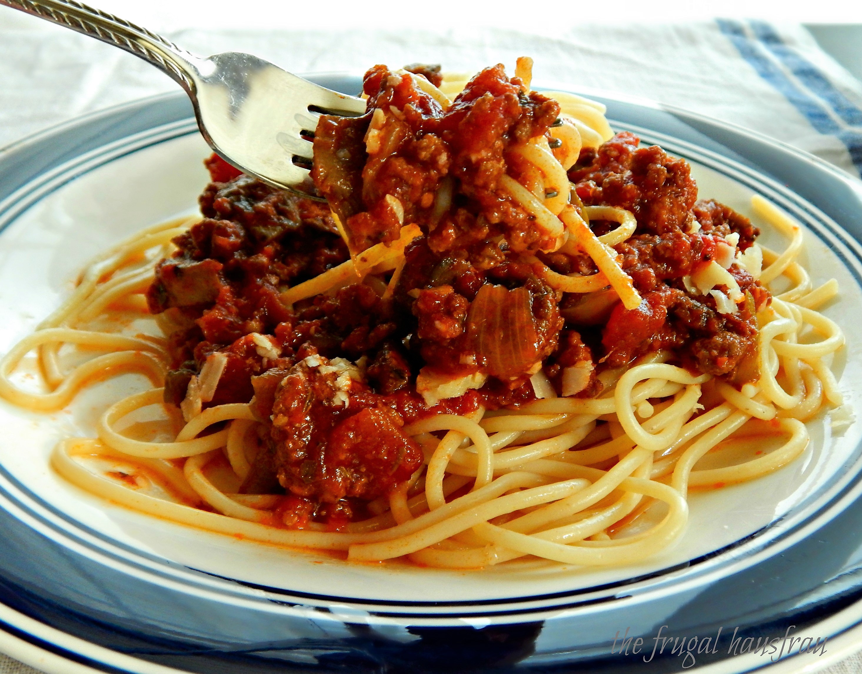 Dad's Spaghetti Sauce - this is a gorgeous red sauce with bell pepper & mushrooms.