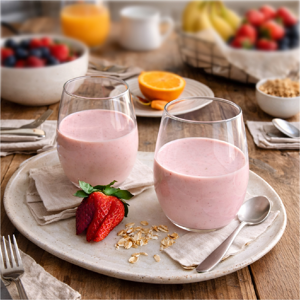 Strawberry Cream Oatmeal Smoothies