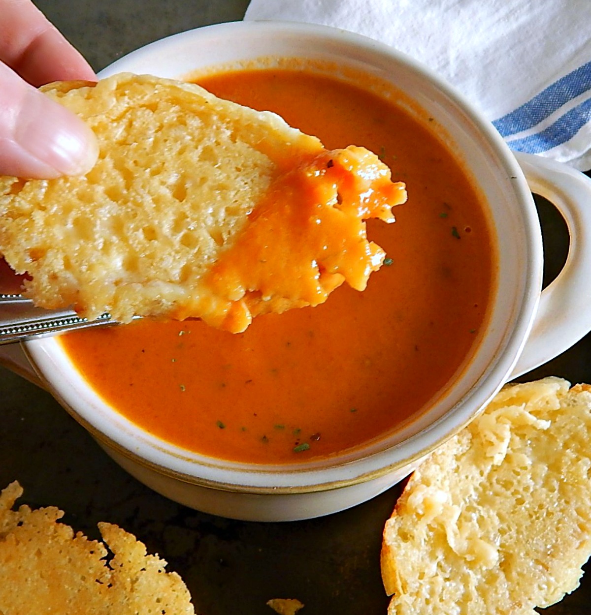 Parmesan Crusted Crostini