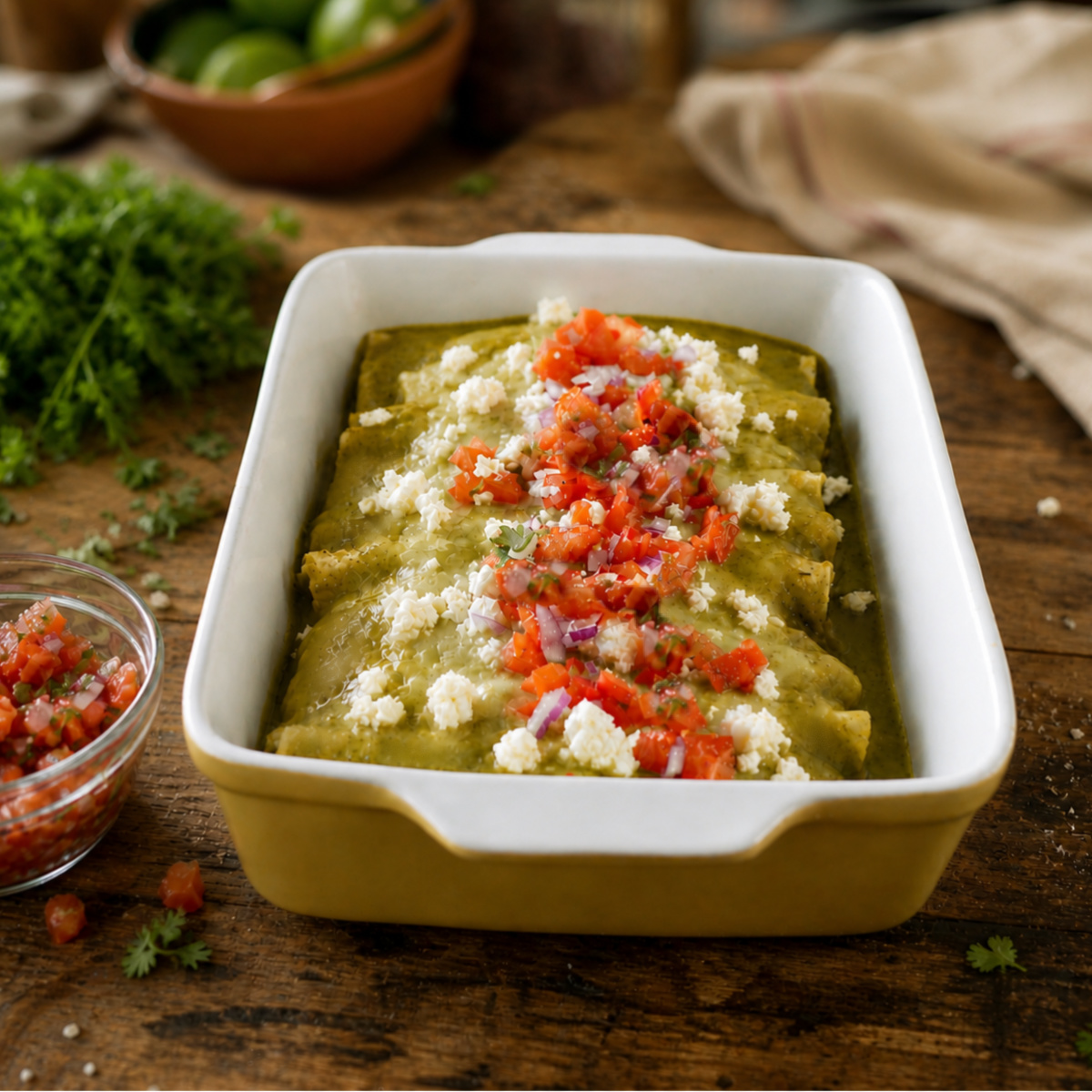 Enchiladas Verde de Pollo