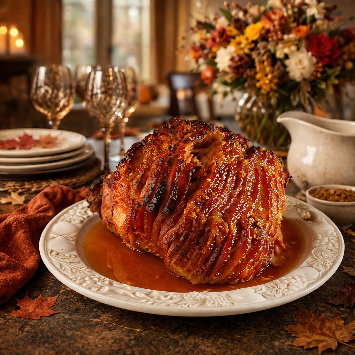 Drunken Pineapple Glazed Ham